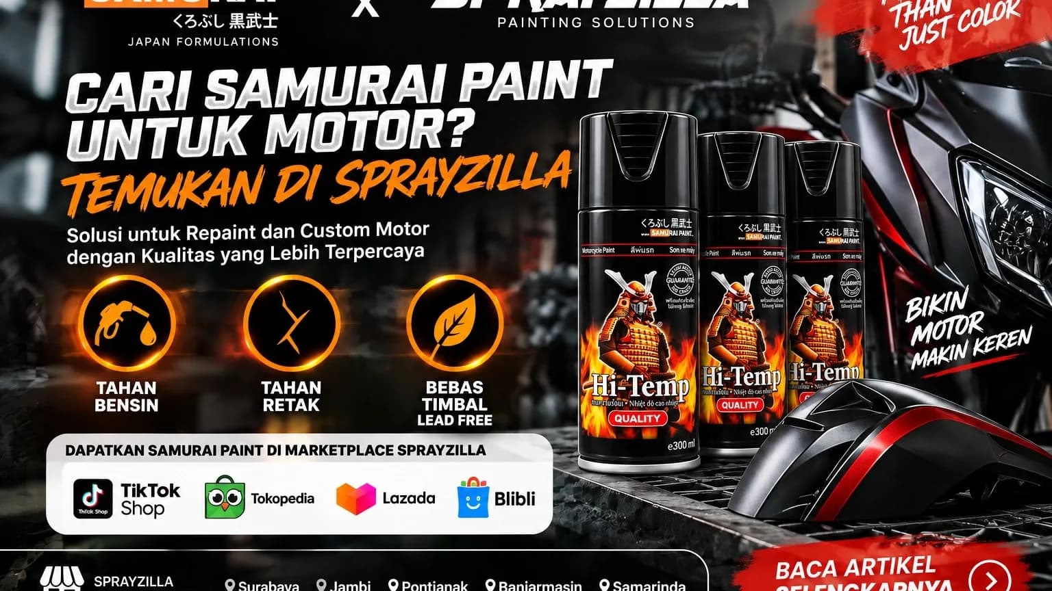 Cat Motor Anti Kusut: Kenapa Samurai Paint di Sprayzilla Layak Masuk Radar Kamu